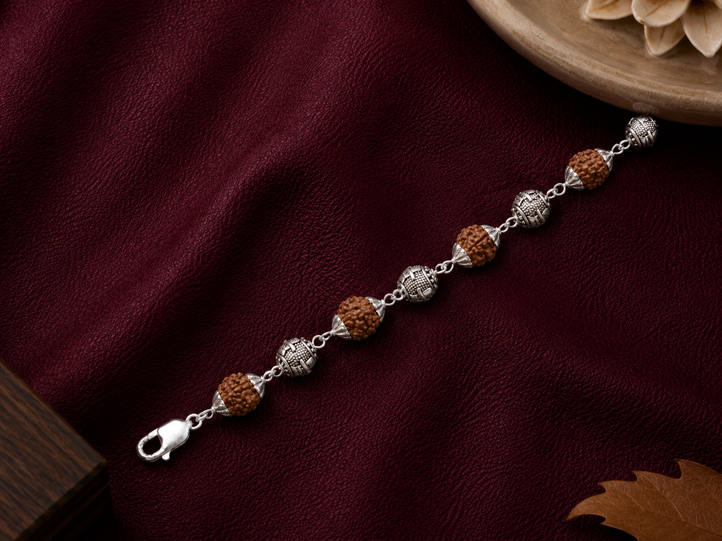 🕉️ Rudraksha Royal Silver Bracelet
