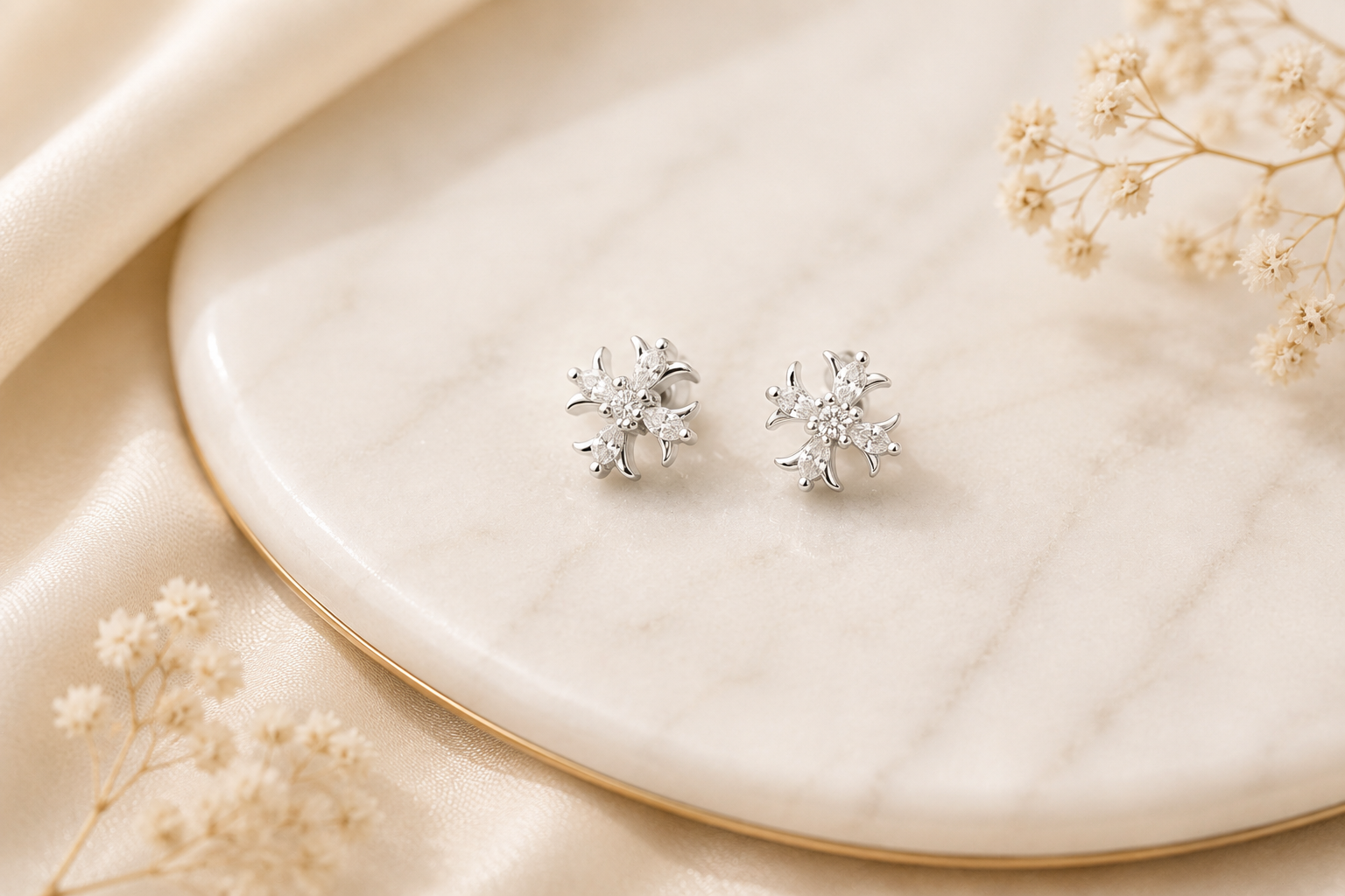 🌸 Floral Crystal Jewelry Set
