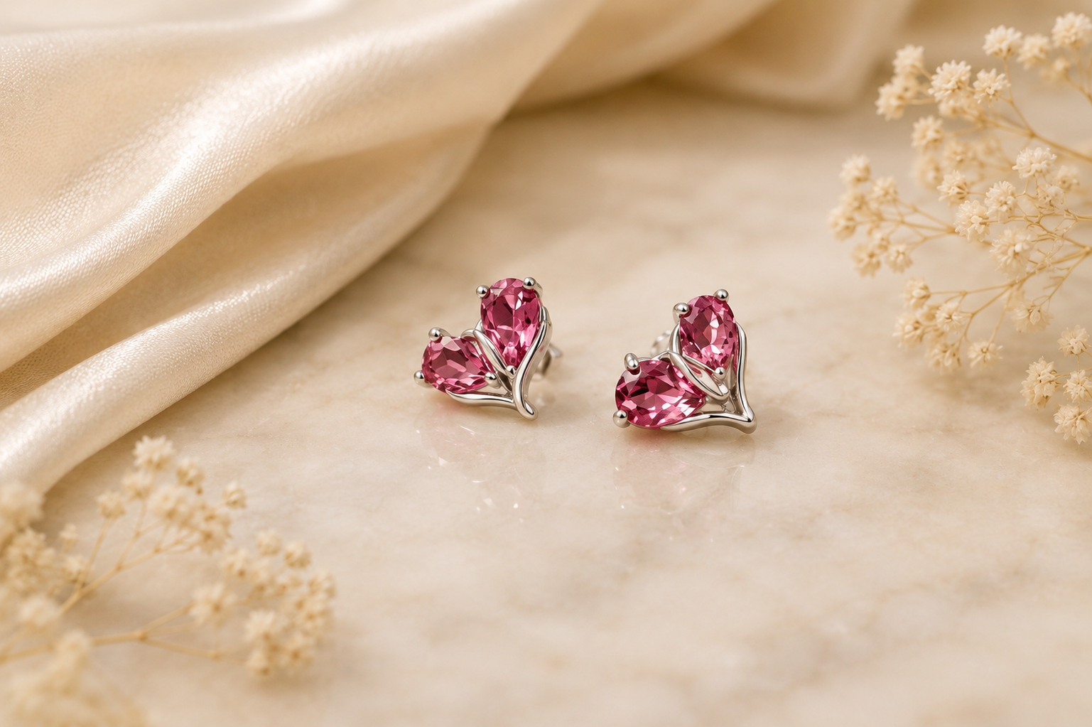 💗 Ruby Heart Jewelry Set chain