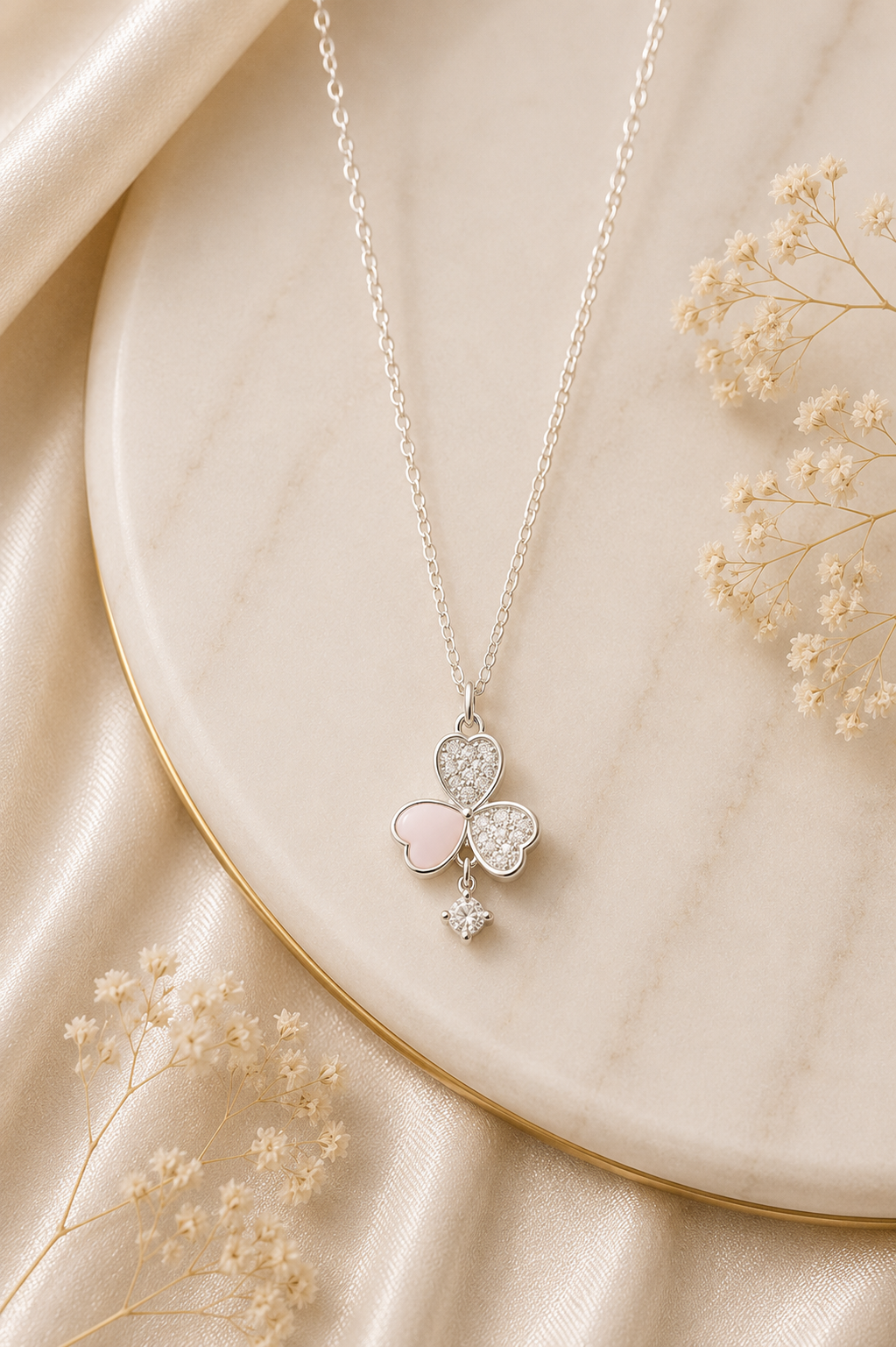 💖 Clover Heart Pendant chain