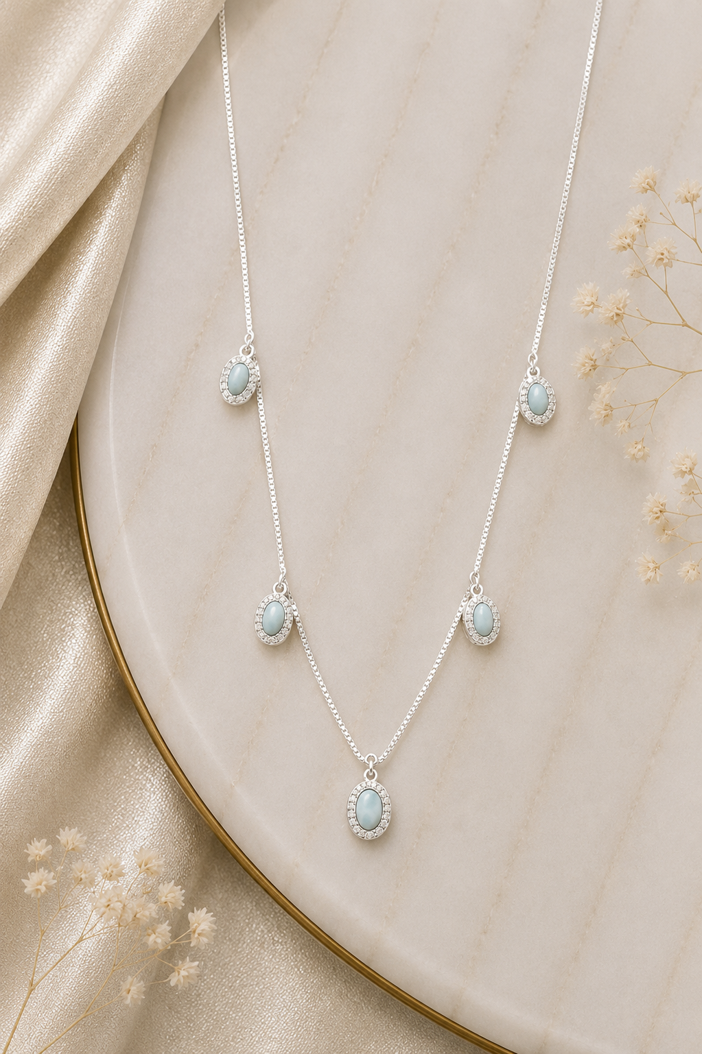 💎 Aqua Pearl Elegance chain