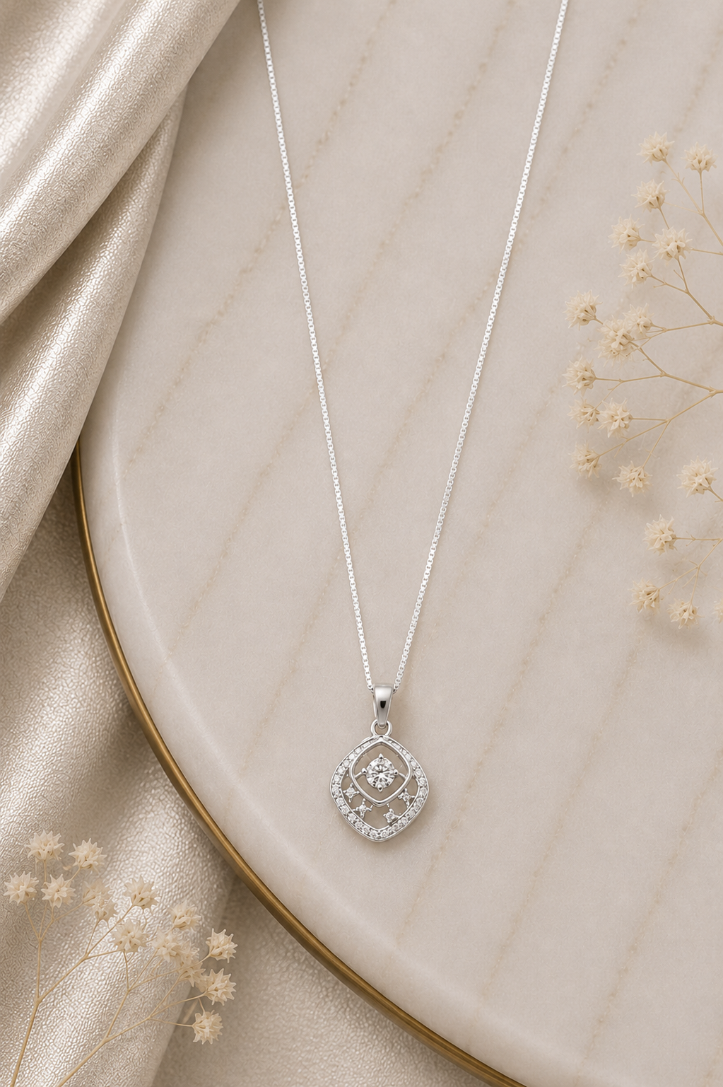 ✨ Elegant Square Sparkle Set chain