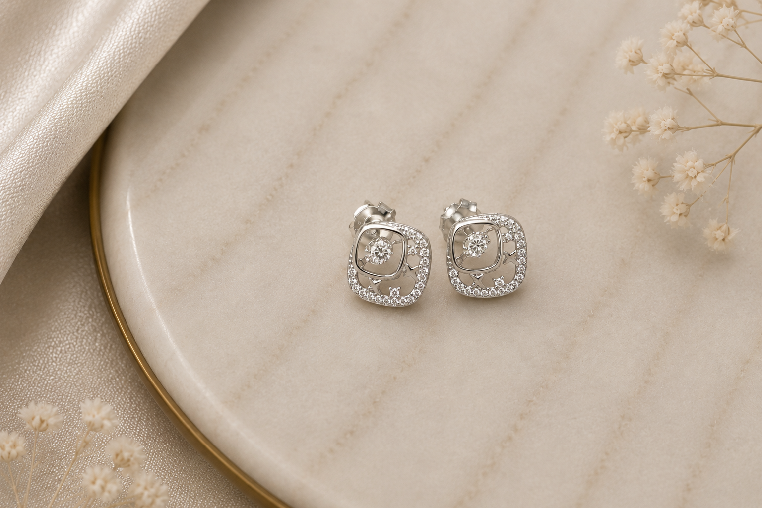 ✨ Elegant Square Sparkle Set chain