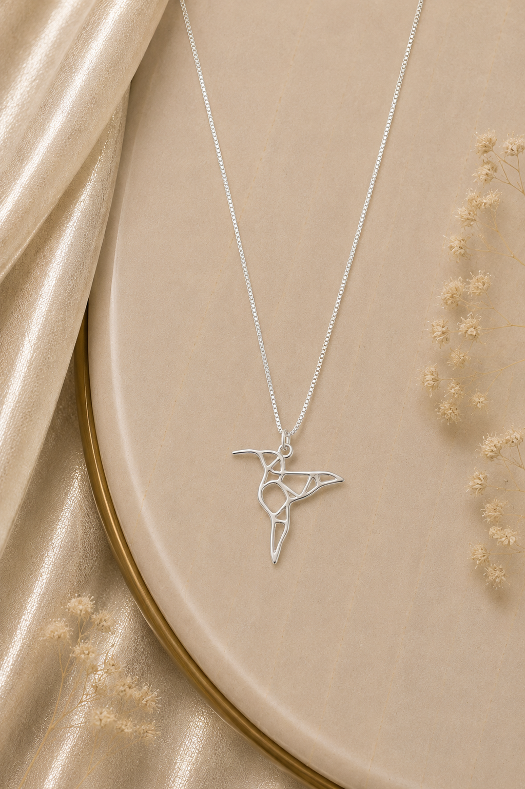 🐦 Silver Hummingbird Pendant
