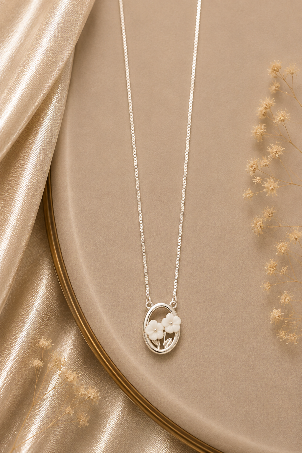 Floral Bloom Silver chain