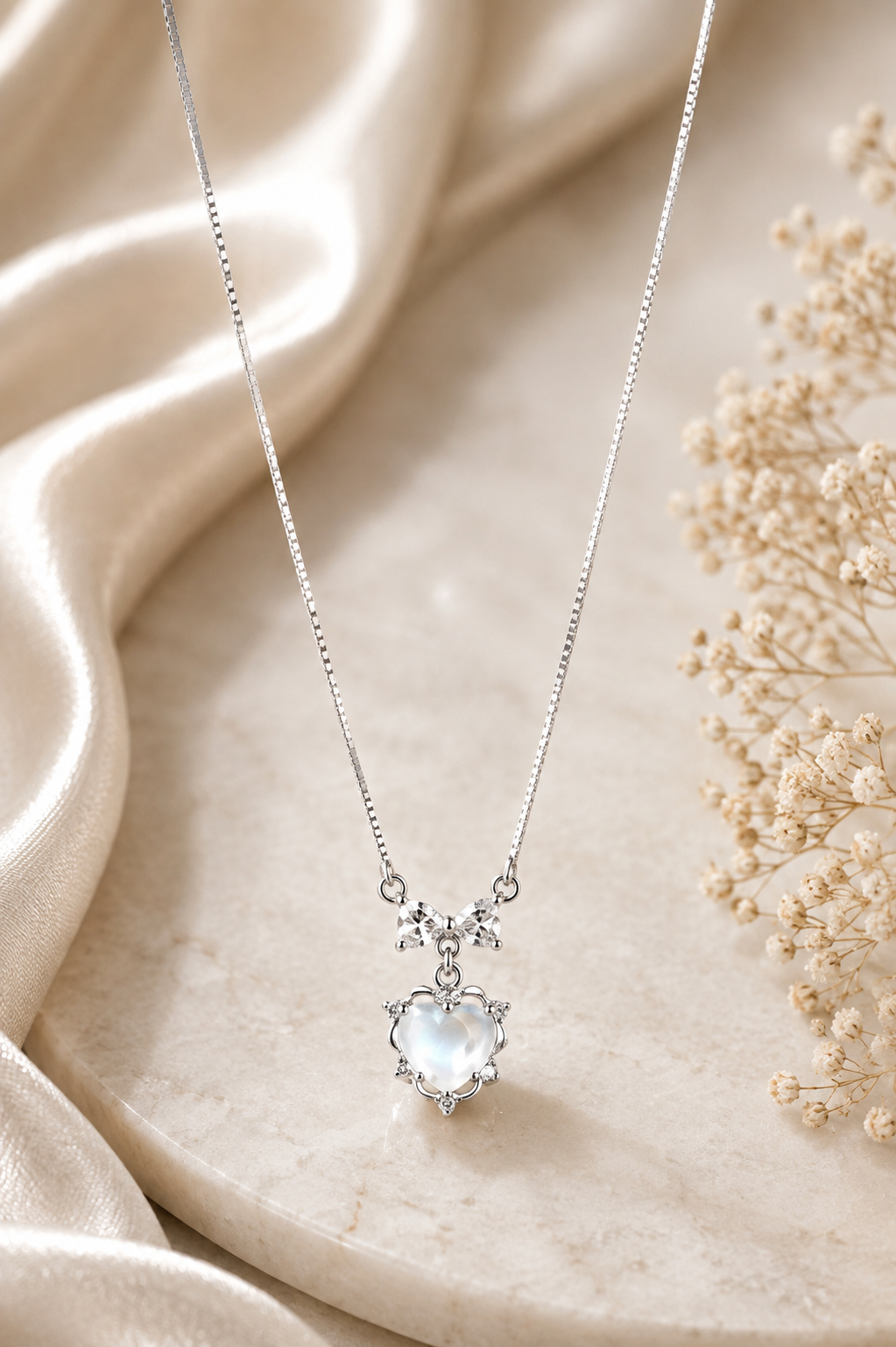 Crystal Heart Butterfly chain