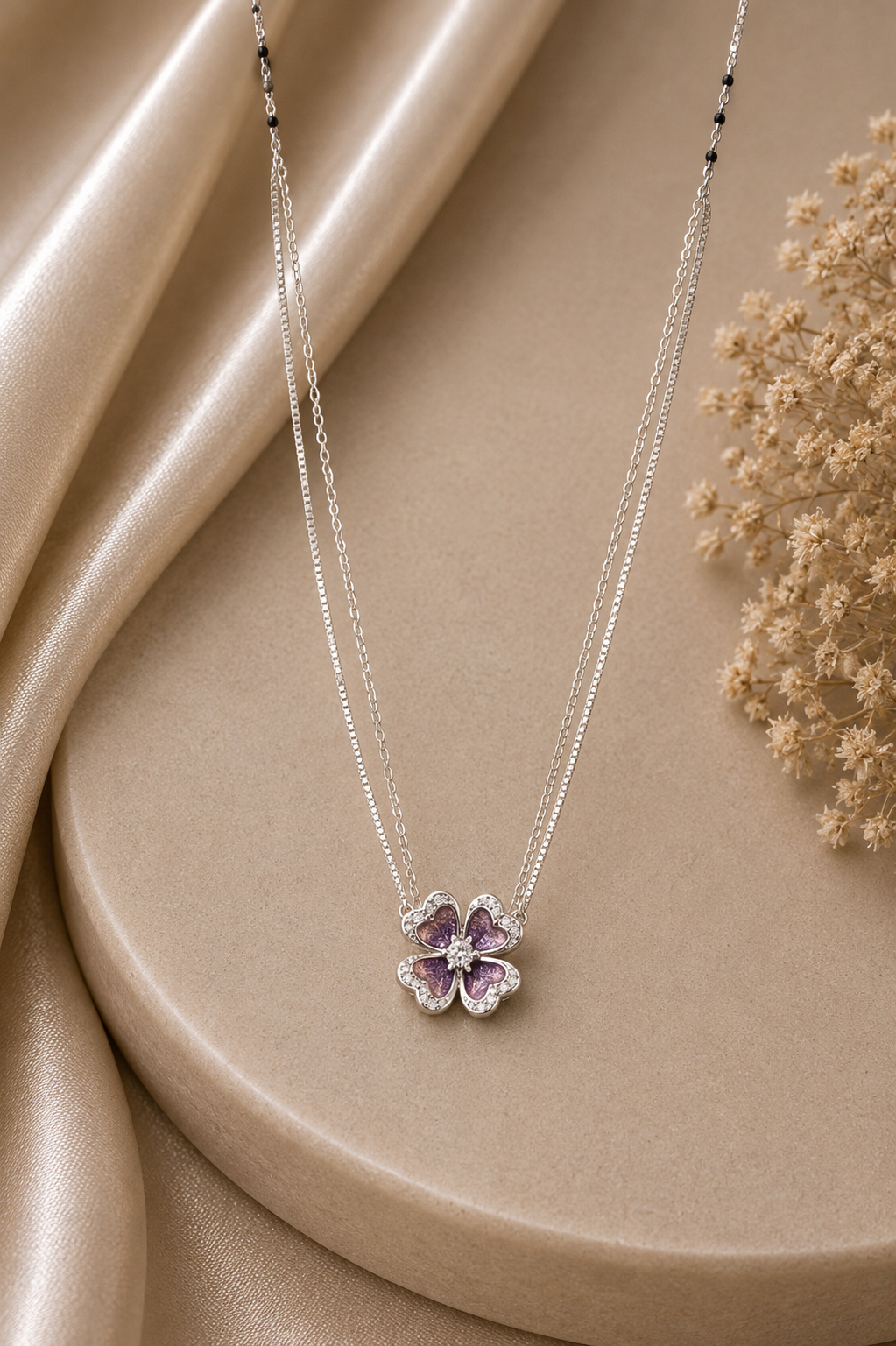 Purple Floral Mangalsutra