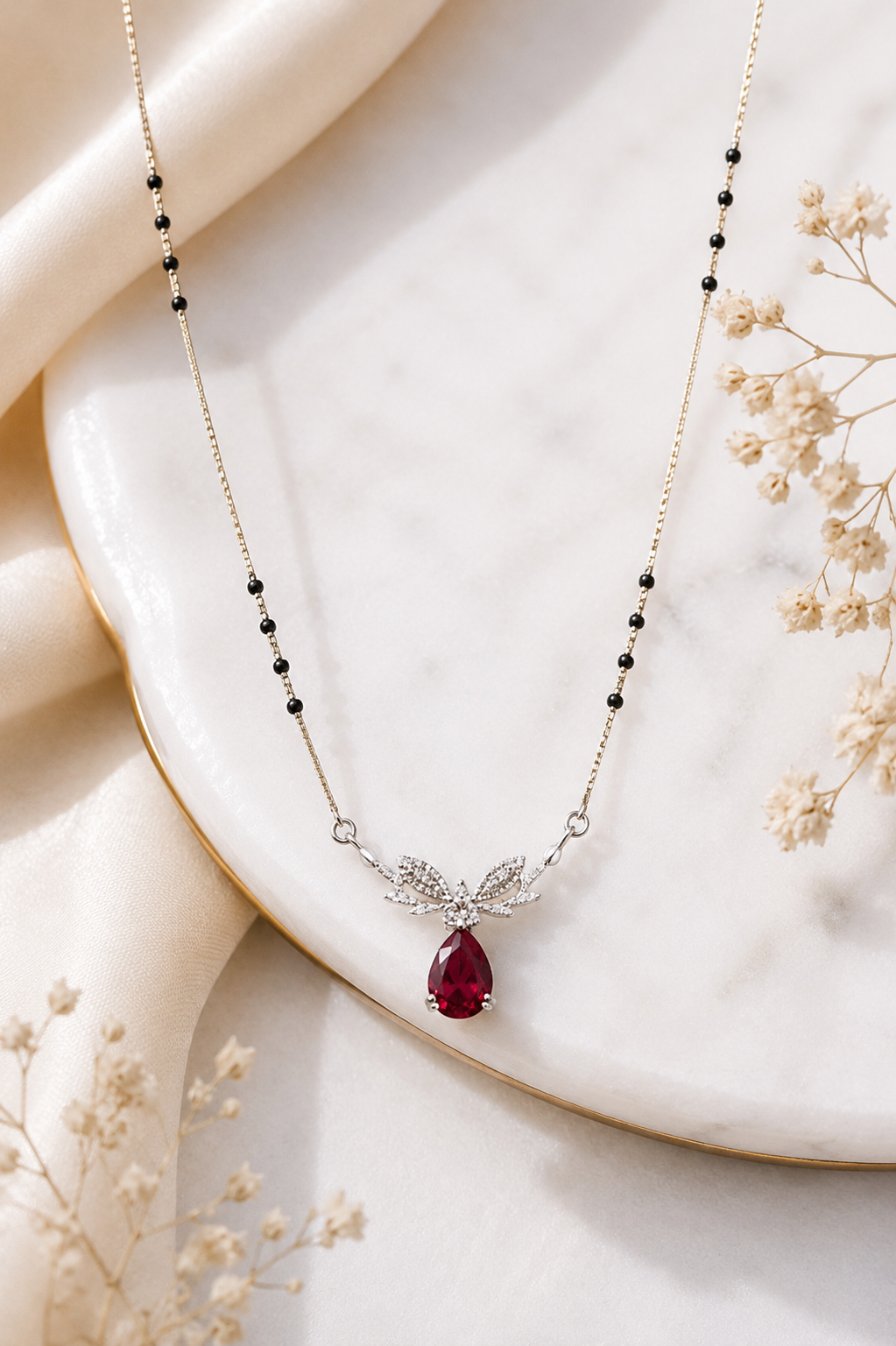 Ruby Butterfly Mangalsutra