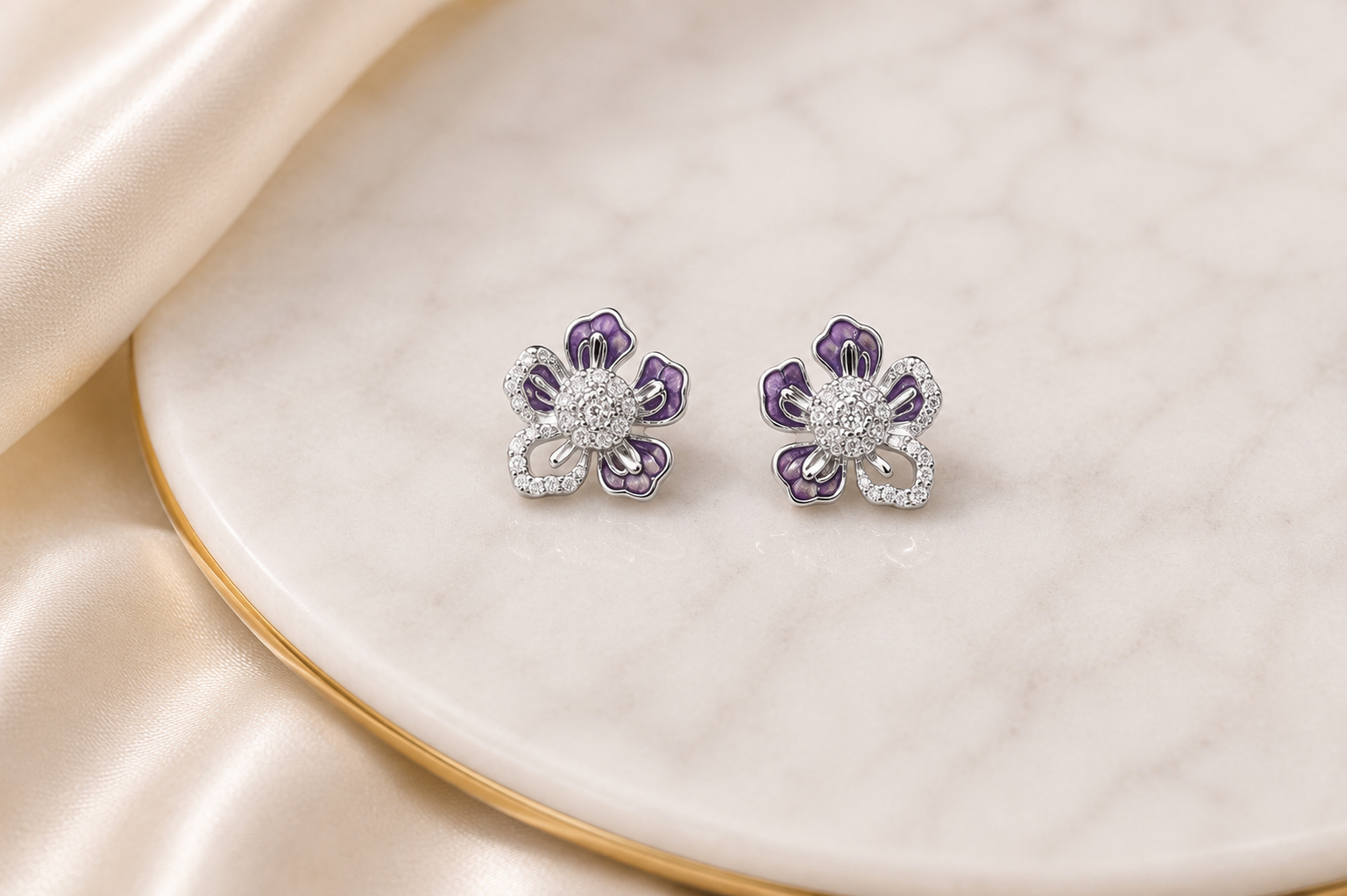 Purple Floral Mangalsutra