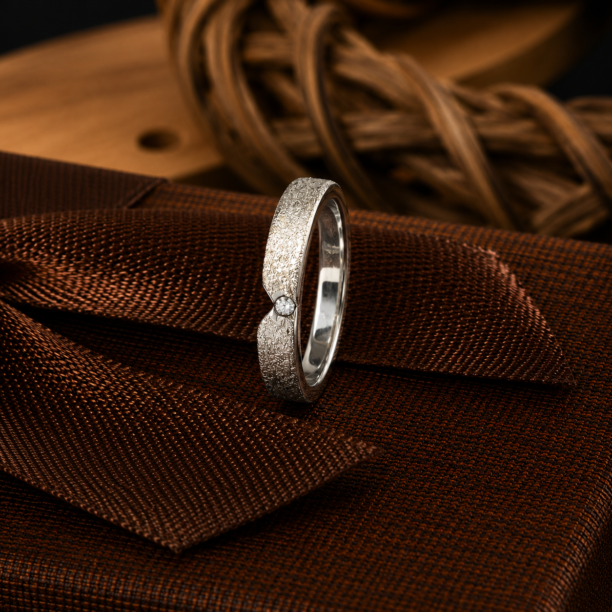 Elegant Silver Diamond-Accent Couple Rings 💍✨