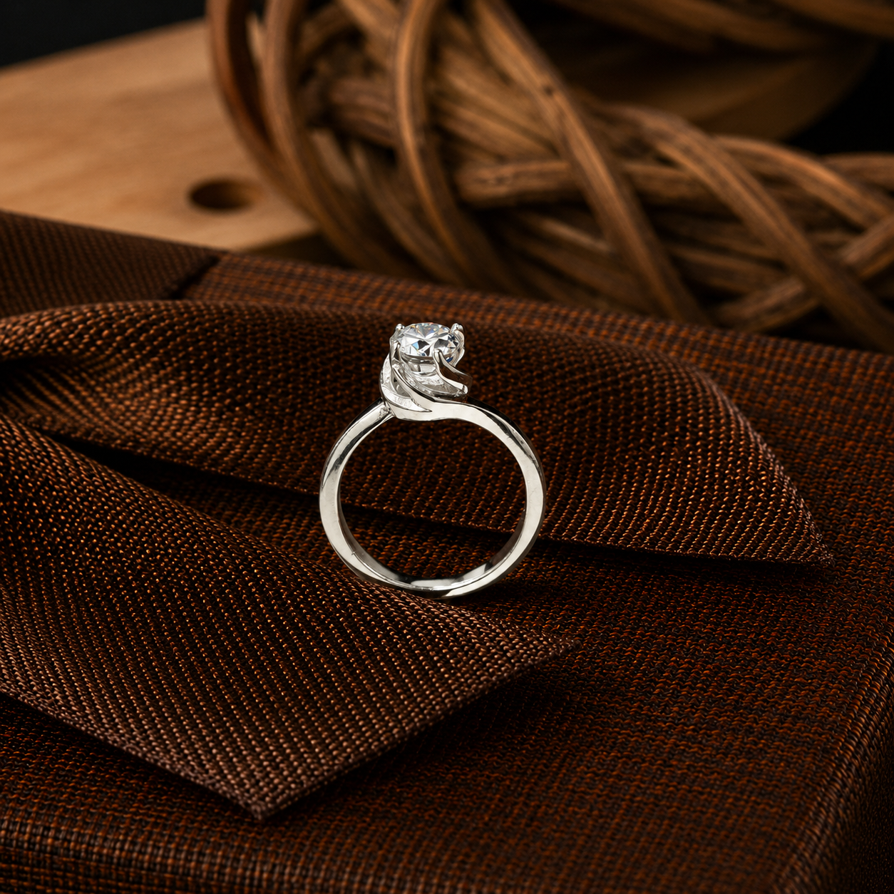 Elegant Silver Crystal Solitaire Ring 💍✨