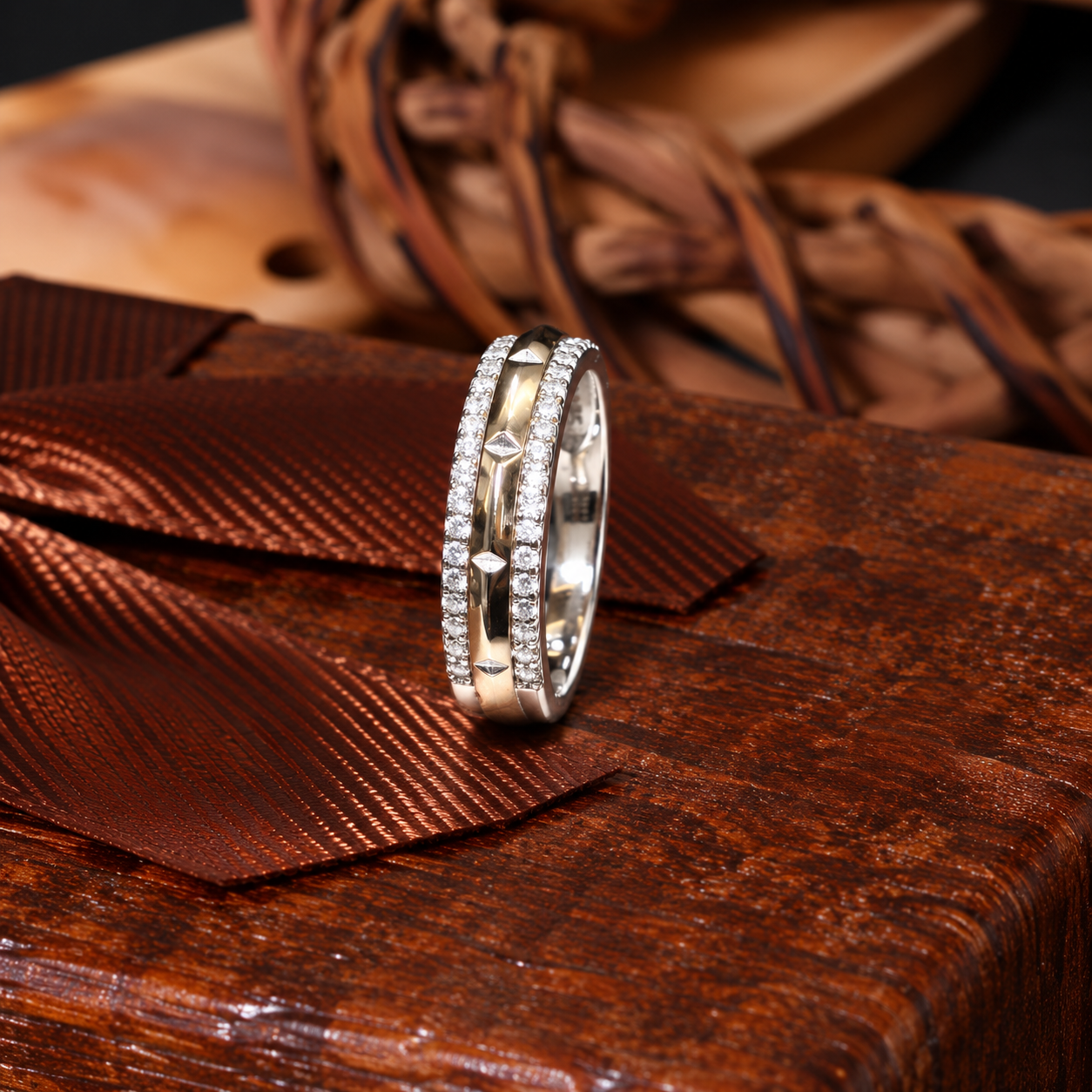 ✨ Premium Couple’s Diamond Band Rings