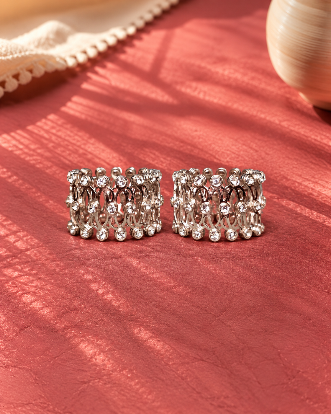Elegant Silver Floral Crystal Bracelet ✨