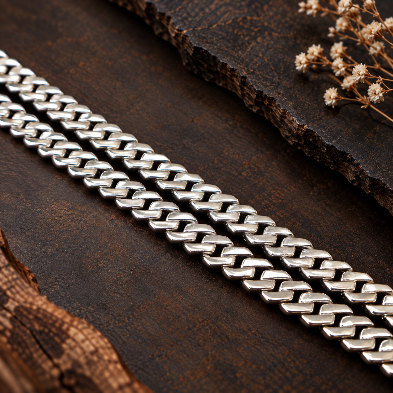 Silver Cuban Link Chain Bracelet ✨