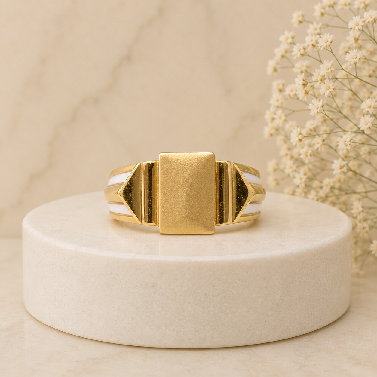 ✨ Golden Geometric Luxe Ring