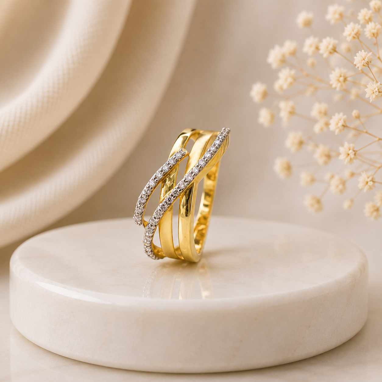 ✨ Elegant Gold Diamond Ring